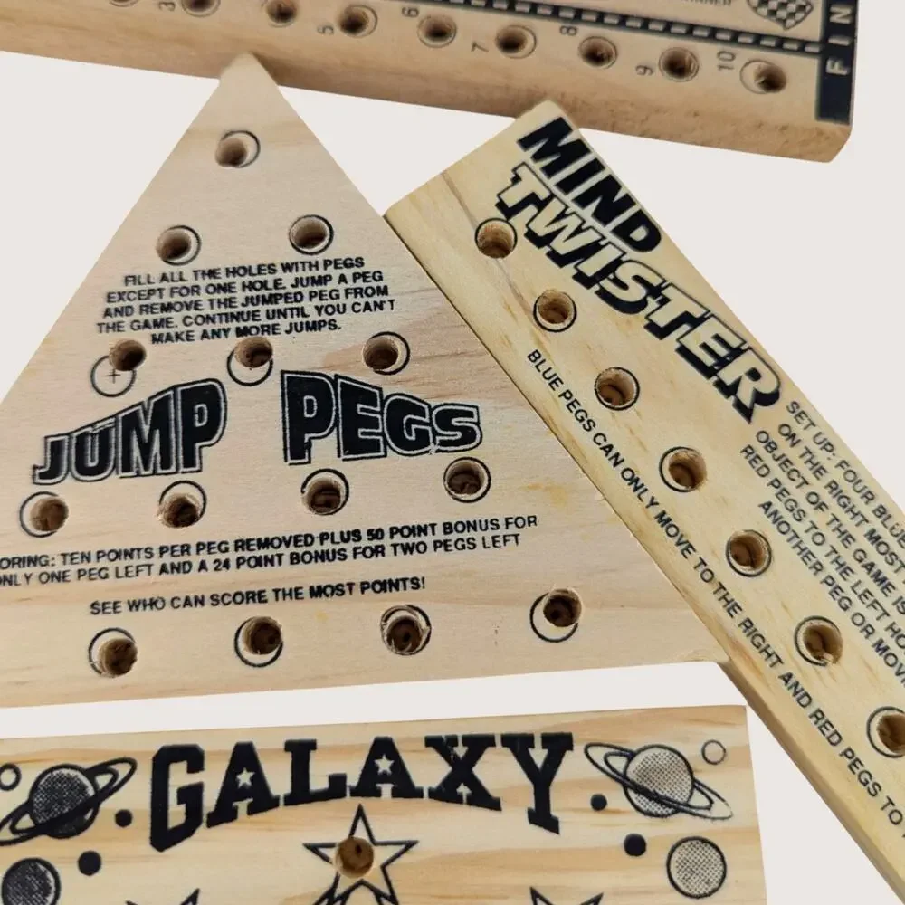 1980s Chadwick Wooden Peg Games Set